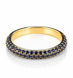 Ruby/Sapphire Micro Pave Half Eternity Ring