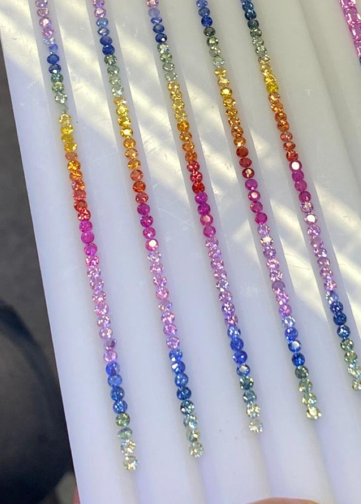 Best Seller! Rainbow Sapphires set in 14k Gold