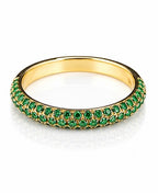 Ruby/Sapphire Micro Pave Half Eternity Ring