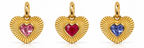 Natural Heart Gemstone Charm - 10K/14K