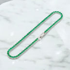 Dainty 14K Gold Tennis Bracelet - Emerald