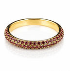 Ruby/Sapphire Micro Pave Half Eternity Ring