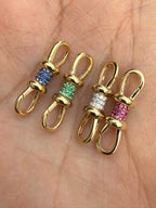 Charm Connector - Gemstone Studded - 14k Gold