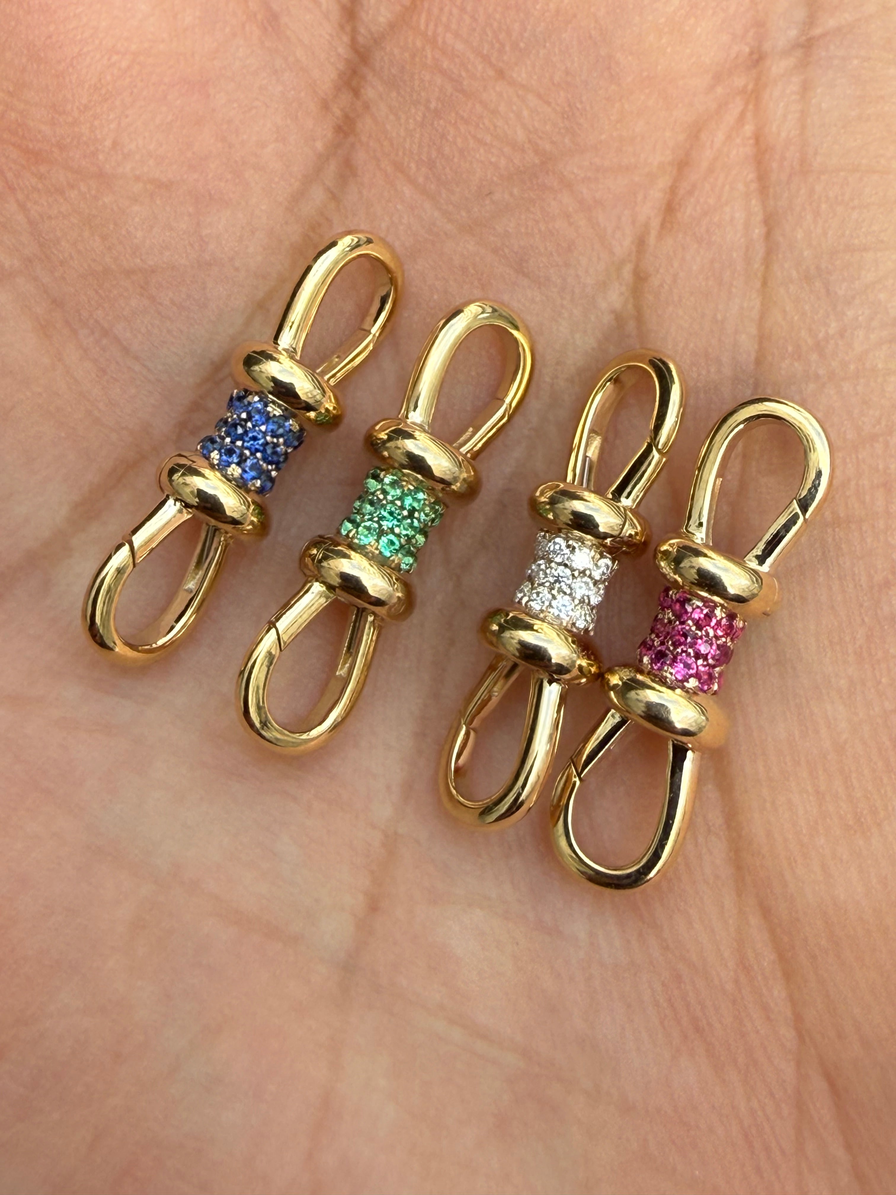 Charm Connector - Gemstone Studded - 14k Gold