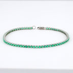 Dainty 14K Gold Tennis Bracelet - Emerald