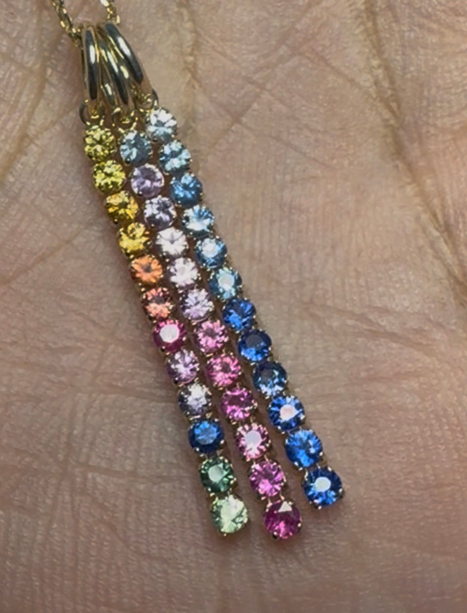 Gemstone Bar Charm 14k gold and gradients