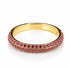 Ruby/Sapphire Micro Pave Half Eternity Ring