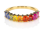 4mm Natural Rainbow Sapphire Ring - 14K