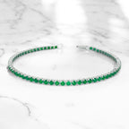 Dainty 14K Gold Tennis Bracelet - Emerald