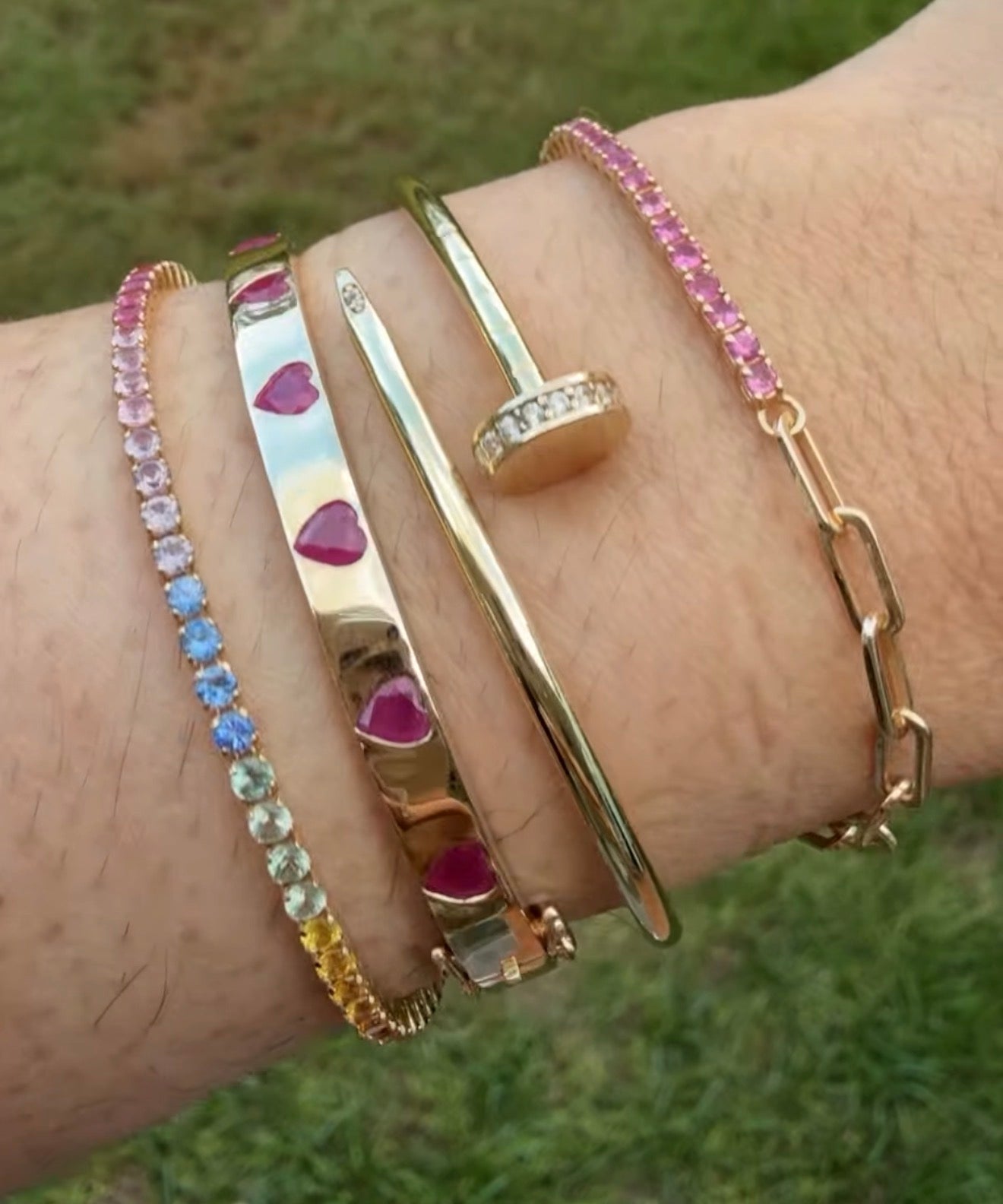 Best Seller! Rainbow Sapphires set in 14k Gold