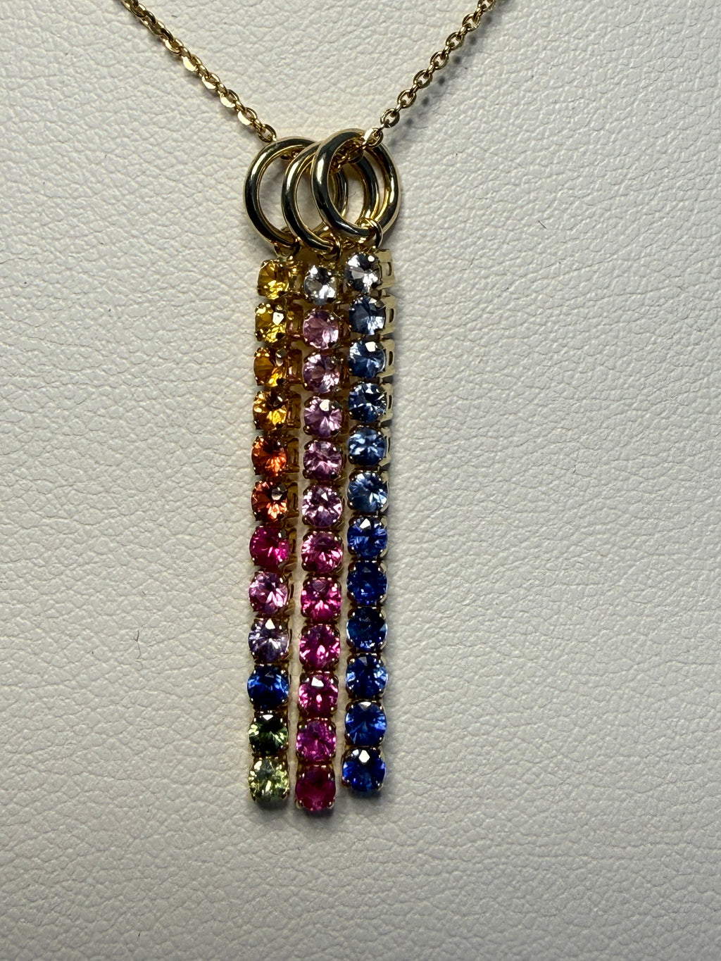 Gemstone Bar Charm 14k gold and gradients