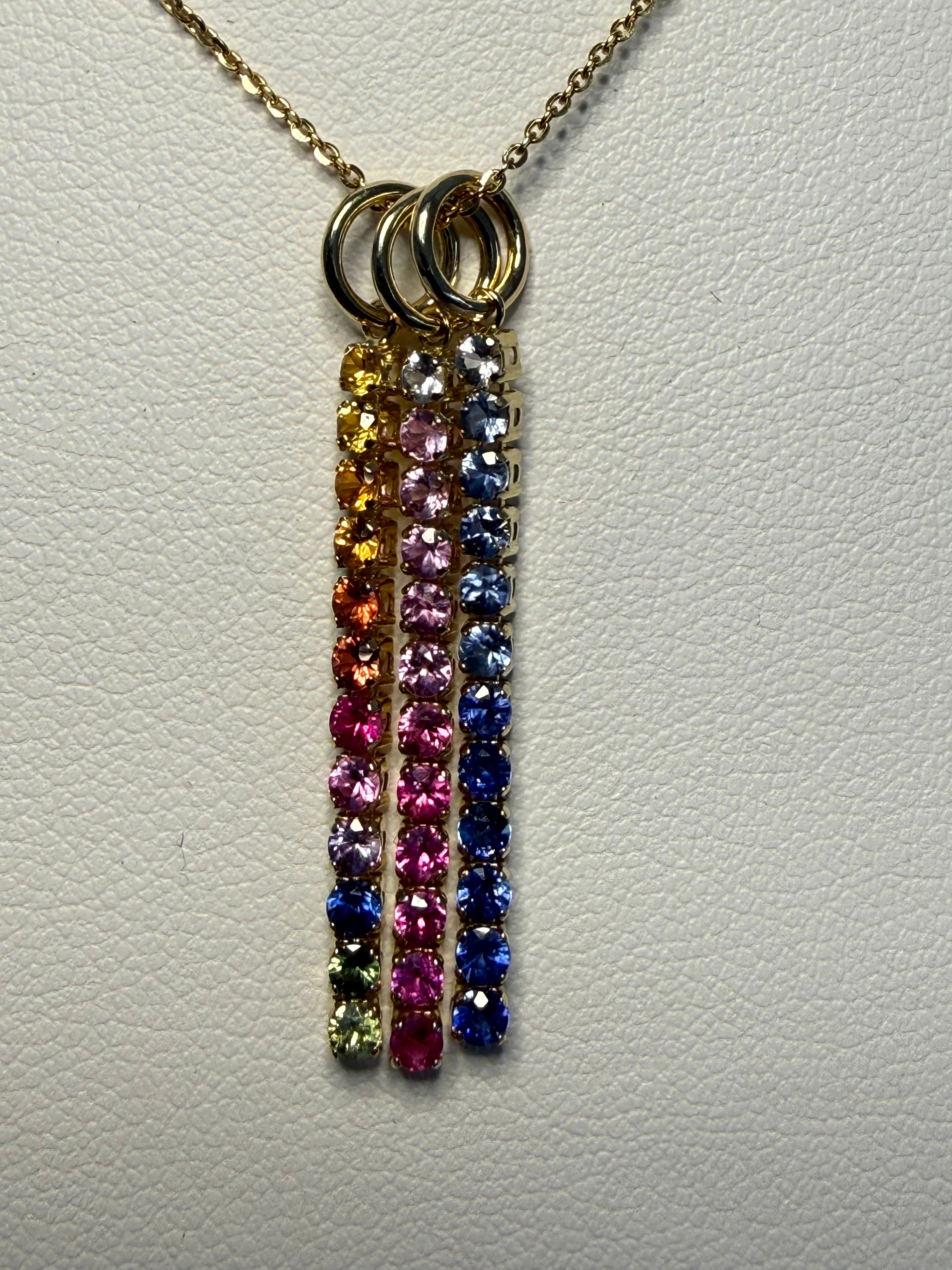 Gemstone Bar Charm 14k gold and gradients