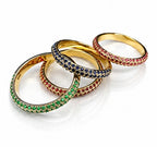 Ruby/Sapphire Micro Pave Half Eternity Ring