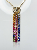 Gemstone Bar Charm 14k gold and gradients