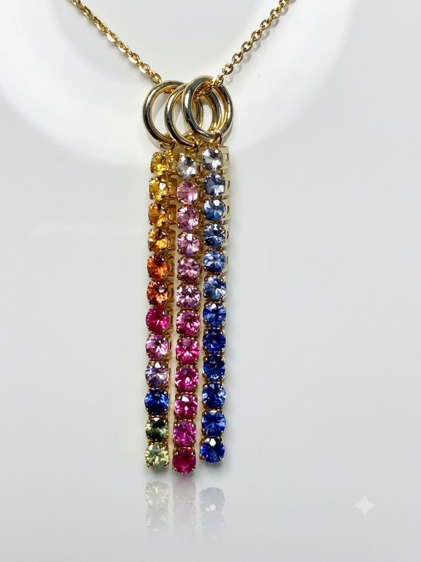 Gemstone Bar Charm 14k gold and gradients