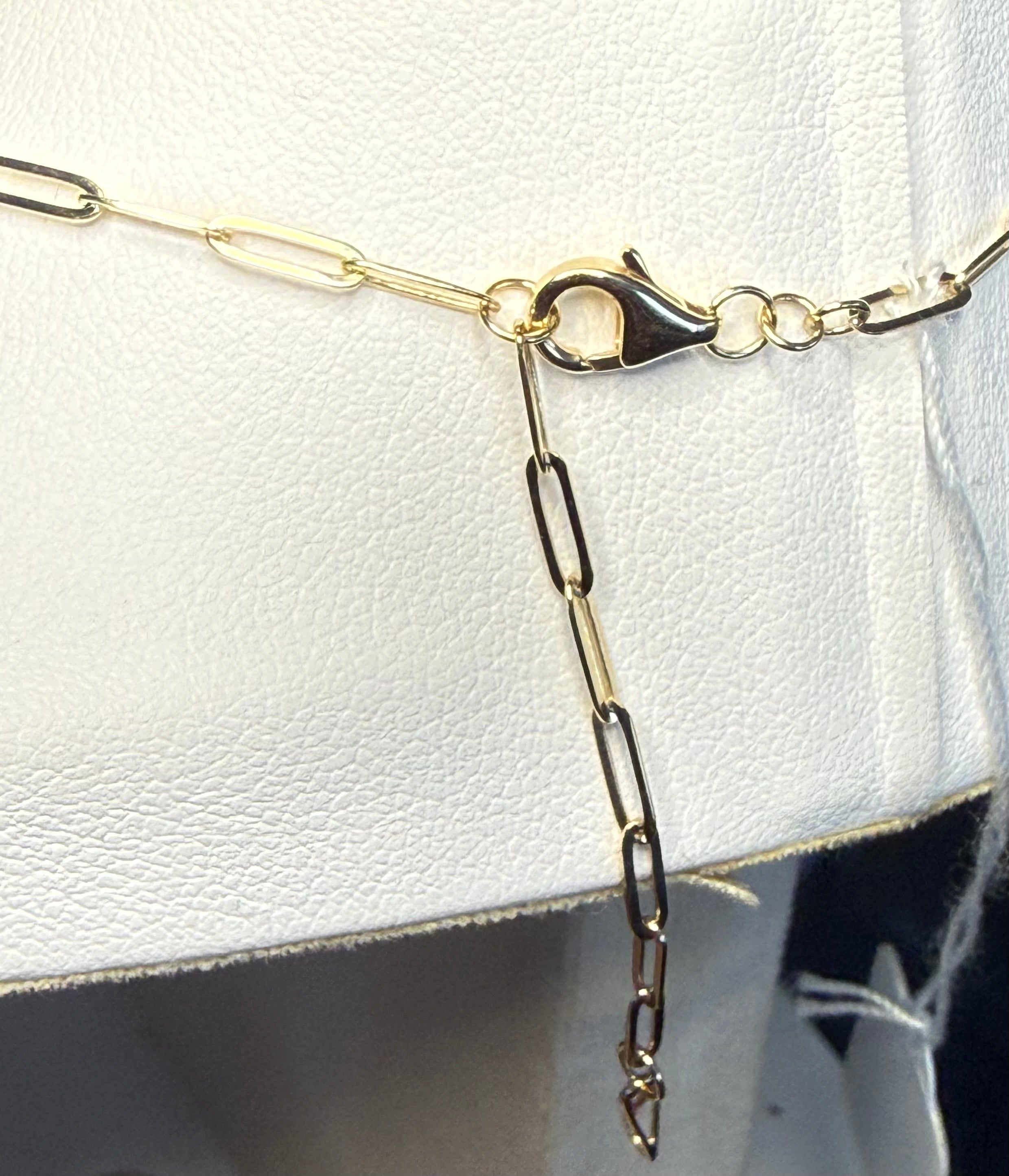 Paperclip Tennis Necklace in Natural Pink Sapphire Gradients - 14K Gold