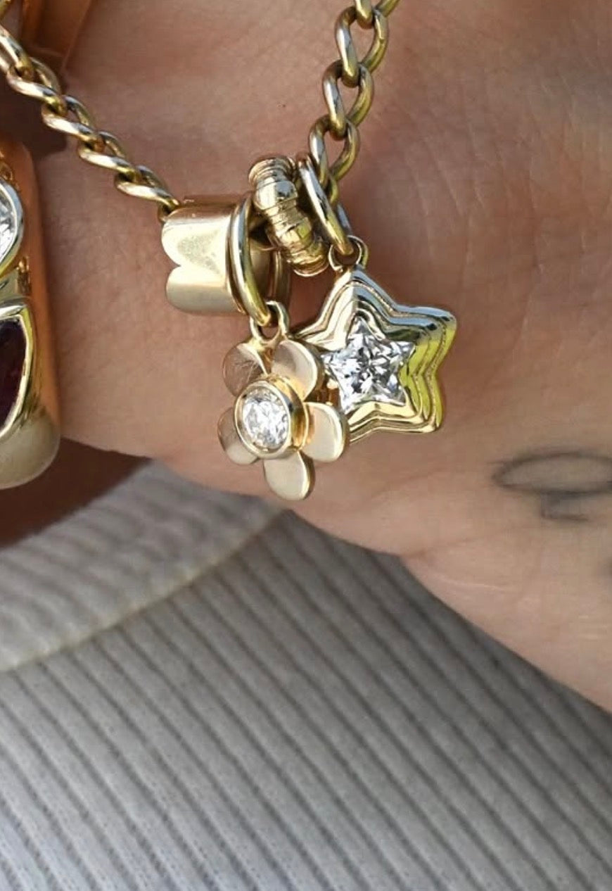 AMZ Star Charm with Moissanite - 14K Gold