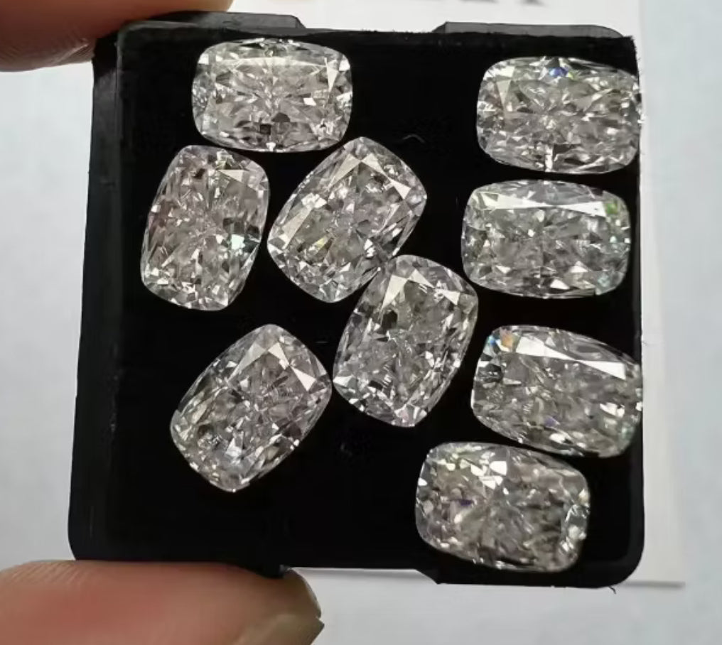 Moissanite 9x7mm Cushion Synthetic Lab Stone