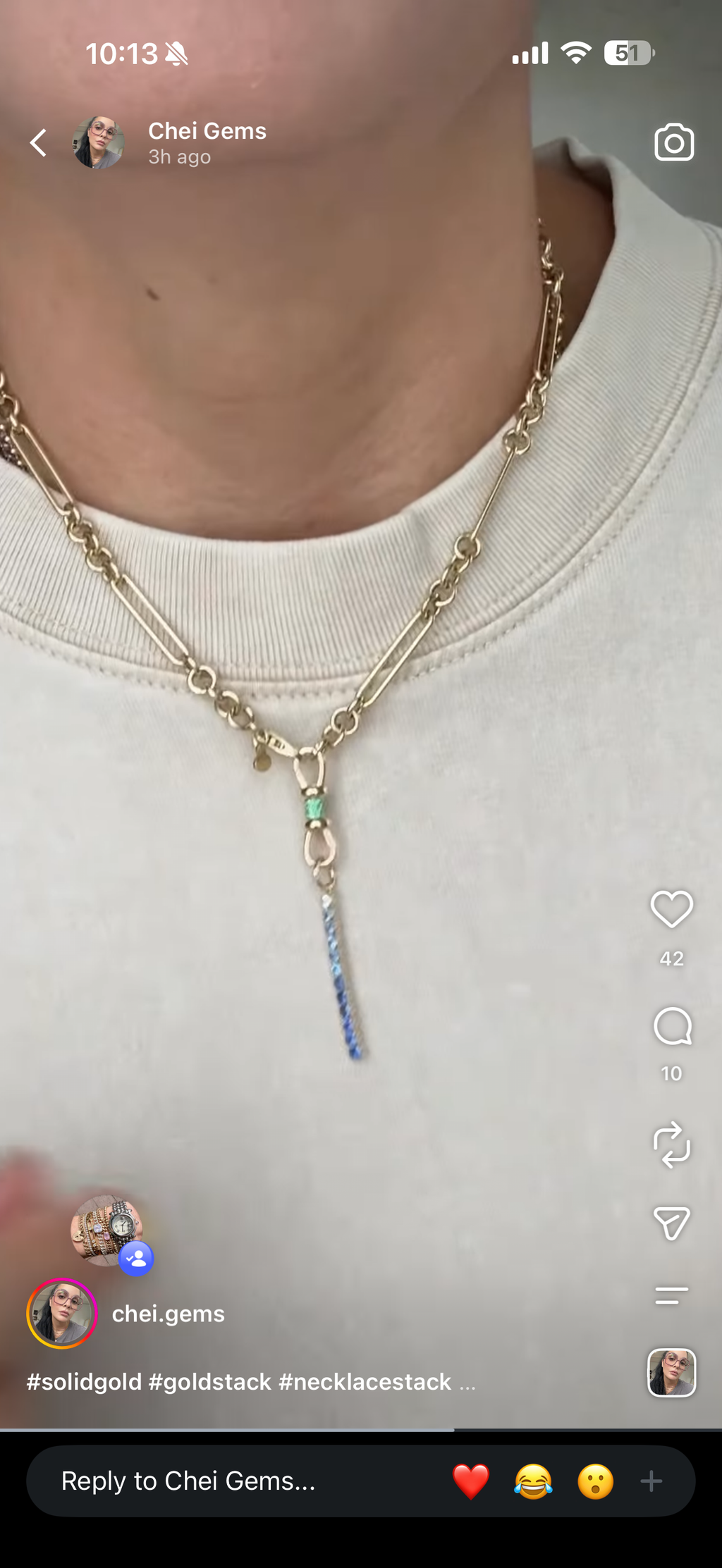 Gemstone Bar Charm 14k gold and gradients