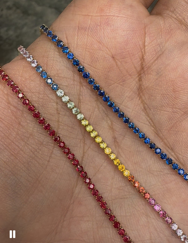 Ruby/Sapphire - set in our signature bracelet!