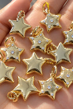 Double Side Star Burst/Plain Charm