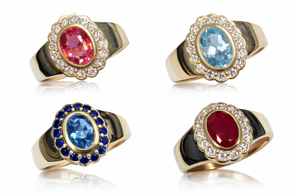 Best Seller! Natural Gemstone 14K Gold Pinky Ring