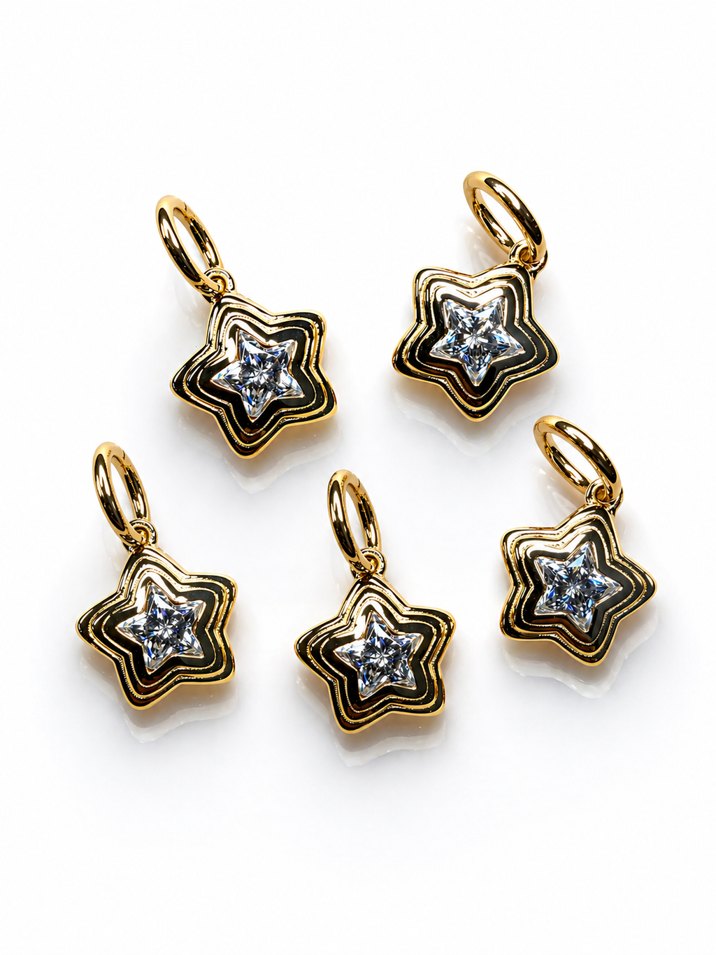 Amz Star Charm! 14k gold and moissanite