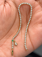 Diamond Tennis Bracelet with a Drop Charm