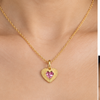 Natural Heart Gemstone Charm - 10K/14K