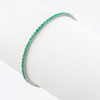 Dainty 14K Gold Tennis Bracelet - Emerald