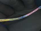 14K Gold Rainbow Sapphire Bracelet - Princess Cut