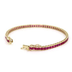Natural Ruby Pinkish Red - set in 14k gold bracelet