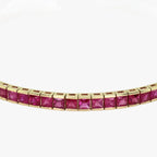 Natural Ruby Pinkish Red - set in 14k gold bracelet