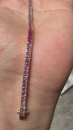 Pink Sapphire Ombre - Princess Cut Bracelet - 14K Gold