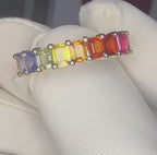 4mm Natural Rainbow Sapphire Ring - 14K