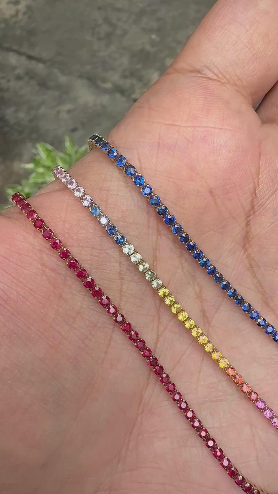 Ruby/Sapphire - set in our signature bracelet!