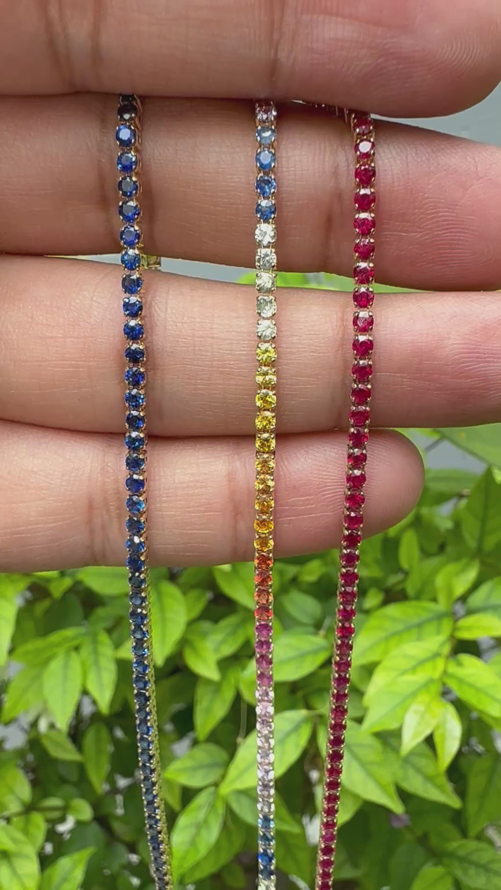 Ruby/Sapphire - set in our signature bracelet!