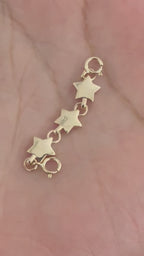 Double Sided Stars Charm Extender/Connector - 14K and Diamonds