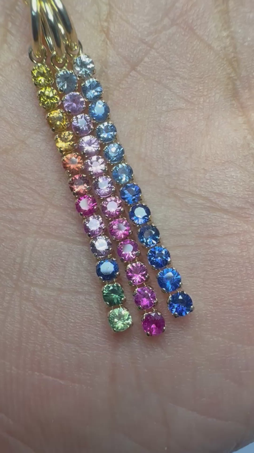 Gemstone Bar Charm 14k gold and gradients