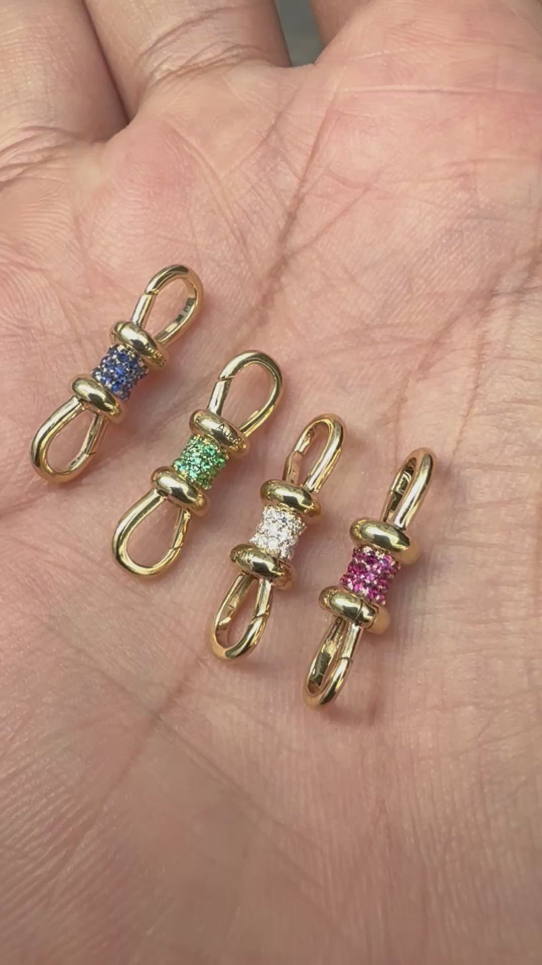 Charm Connector - Gemstone Studded - 14k Gold