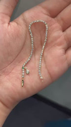 Diamond Tennis Bracelet with a Drop Charm